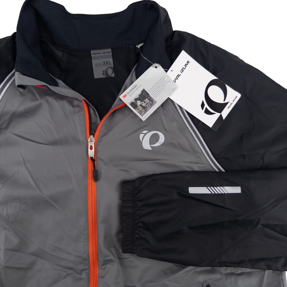 NEW Pearl Izumi Mens XXL Elite Barrier Convertible Jacket Gray Black Cycling NWT